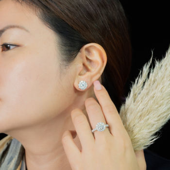 18K White Gold 1ct Diamond Stud Earrings