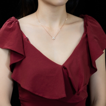 18K Rose Gold Diamond Necklace