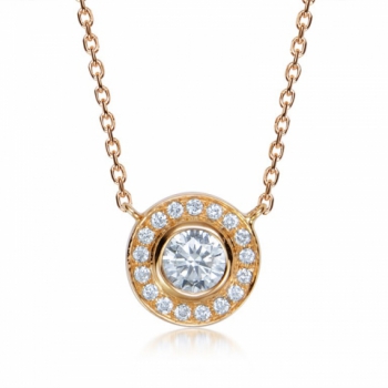 18K Rose Gold Diamond Necklace