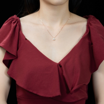 18K Rose Gold Diamond Necklace