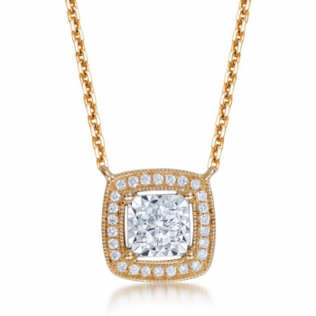 18K Rose Gold Diamond Necklace