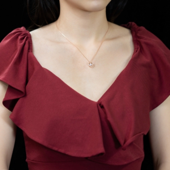 18K Rose Gold Diamond Necklace