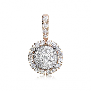 18K Rose Gold Diamond Pendant